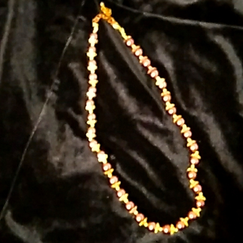 Purple and gold necklace